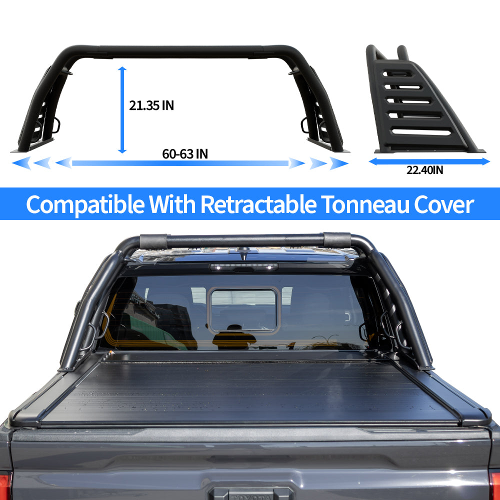 Vanguard Black Powdercoat Roll Bars & Truck Bed Accessories Bed Bars Roll Bar for 2015-2025 gmc canyon nan