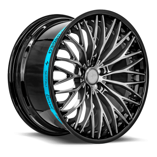 Sentali Barrel Forged Gloss Black Lip / Matte Gunmetal Centre SB1 19x8.5 5x120 Wheels