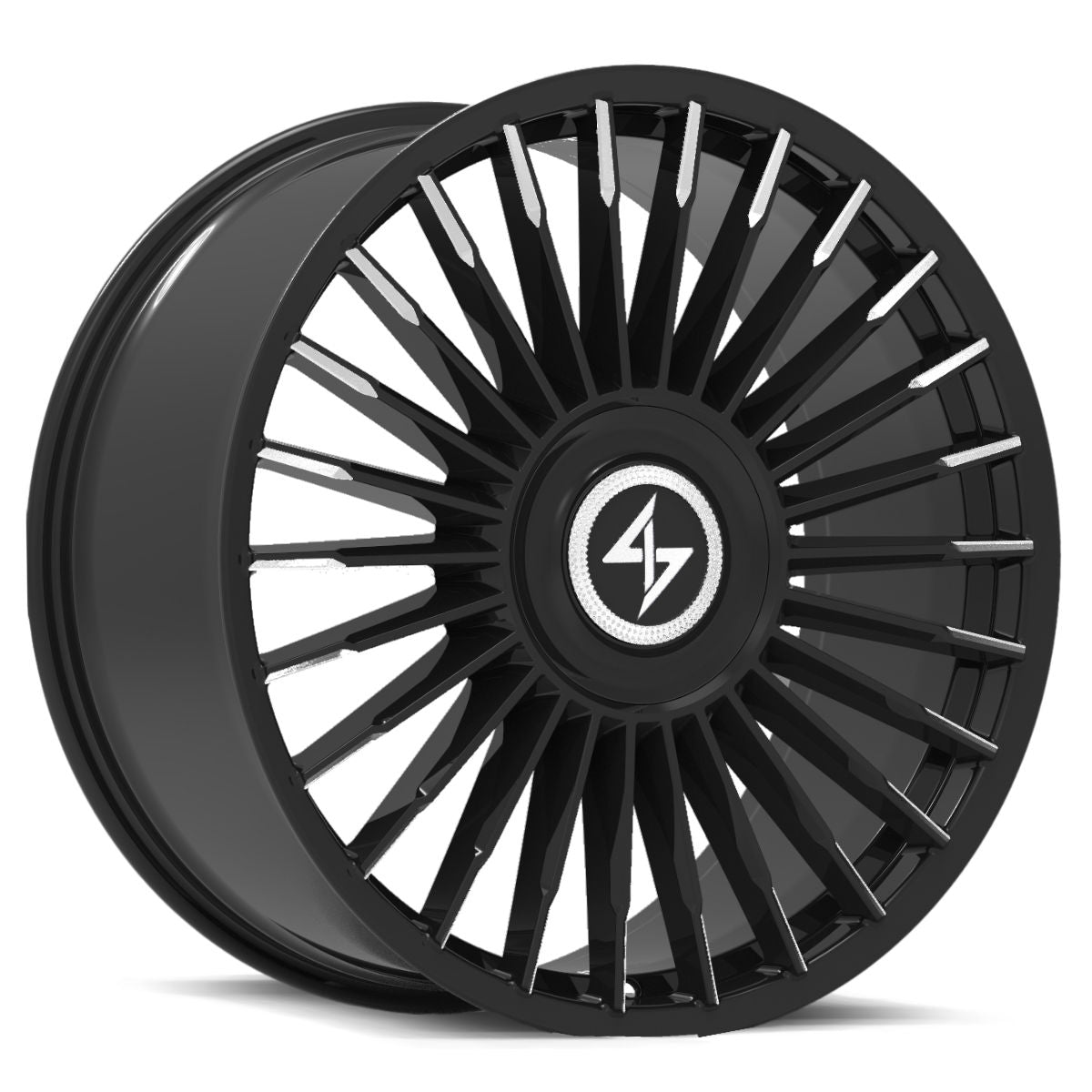 Sentali Luxx Gloss Black Milled Tips Royale 22x10.5 5x127/5x120 Wheels