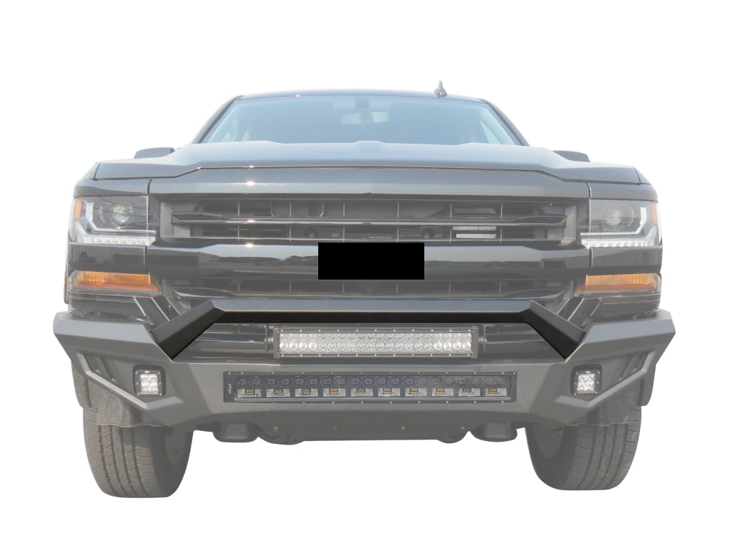 Vanguard Black Powdercoat Heavy Duty Bumpers And Grilles Front Bumpers Bumper for 2016-2018 chevrolet silverado 1500 nan