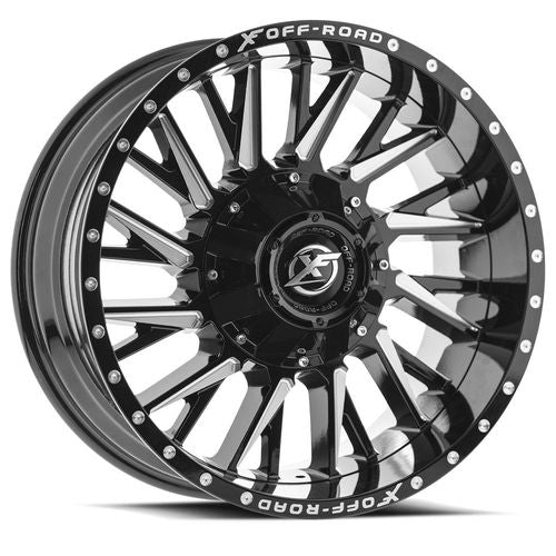 XF OFFROAD Gloss Black Milled XF-226 20x9 8x165.1/8x180 Wheels