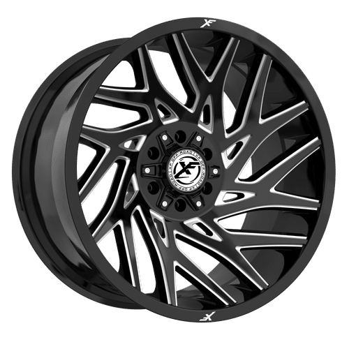 XF OFFROAD Gloss Black Milled XF-229 20x9 5x127/5x139.7 Wheels