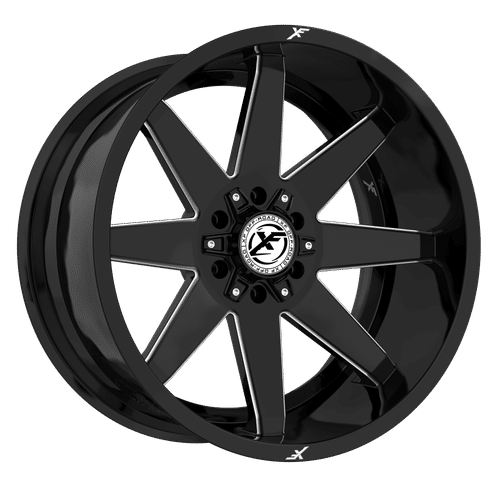 XF OFFROAD Gloss Black Milled XF-236 20x12 5x127/5x139.7 Wheels
