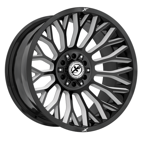 XF OFFROAD Gloss Black Milled XF-237 22x12 5x127/5x139.7 Wheels