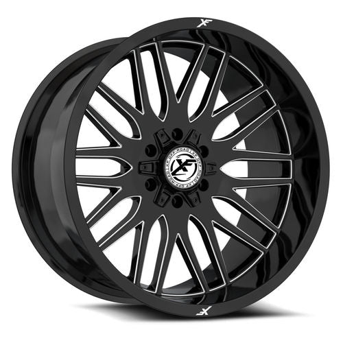 XF OFFROAD Gloss Black Milled XF-240 20x10 5x127/5x139.7 Wheels