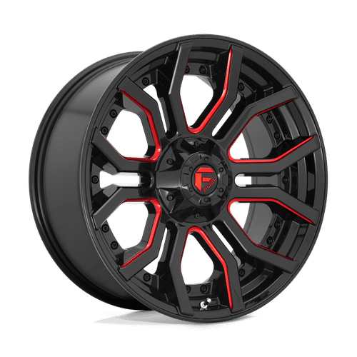 Fuel GLOSS BLACK RED TINTED CLEAR D712 22x10 8x165.1 Wheels