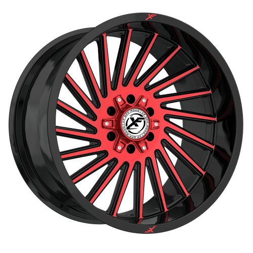 XF OFFROAD Black Machined Red XF-239 22x12 5x127/5x139.7 Wheels