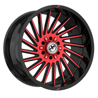XF OFFROAD Black Machined Red XF-239 22x12 5x127/5x139.7 Wheels