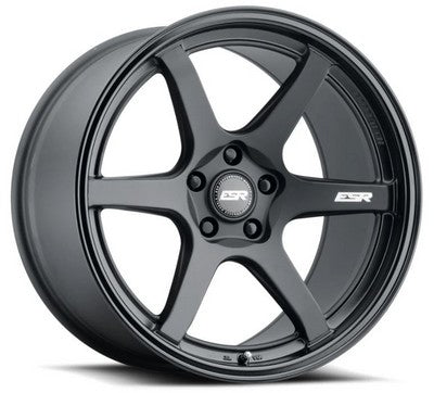ESR AP6 Matte Black Gloss Black Lip 19x9.5 5X112 et22 cb72.6