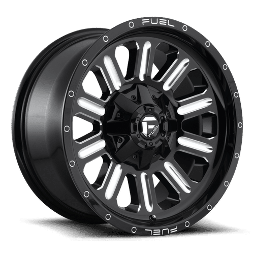Fuel GLOSS BLACK MILLED D620 HARDLINE 22x10 8x180 Wheels