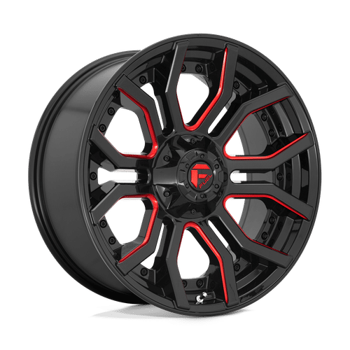 Fuel D712 22x10 8x180 -18 GLOSS BLACK RED TINTED CLEAR