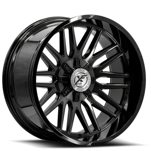 XF OFFROAD Black Brushed Dark Tint XF-240 22x12 6x135/6x139.7 Wheels