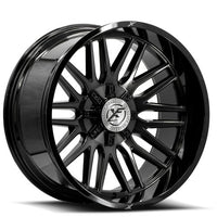 XF OFFROAD Black Brushed Dark Tint XF-240 22x12 6x135/6x139.7 Wheels