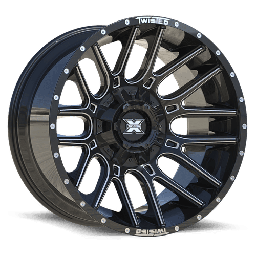 TWISTED OFF-ROAD TW3 Gloss Black Milled 20x9 6x135/6x139.7 Wheels | Offset: 12 | Backspace: 5.5 | Bore: nan