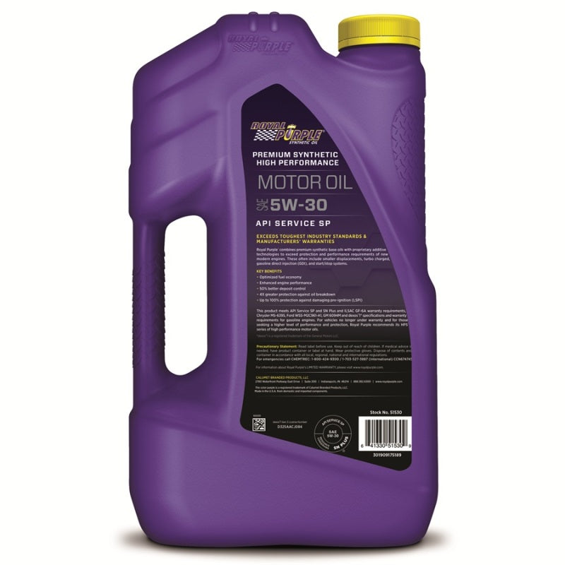Royal Purple Premium Synthetic High Performance Multi-Grade 5W30 Motor Oil - 5 Quart