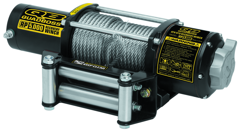 QuadBoss Winch Kit - 50ft Cable - 3.8hp - Roller Fairlead - Wireless Remote - 5000lb
