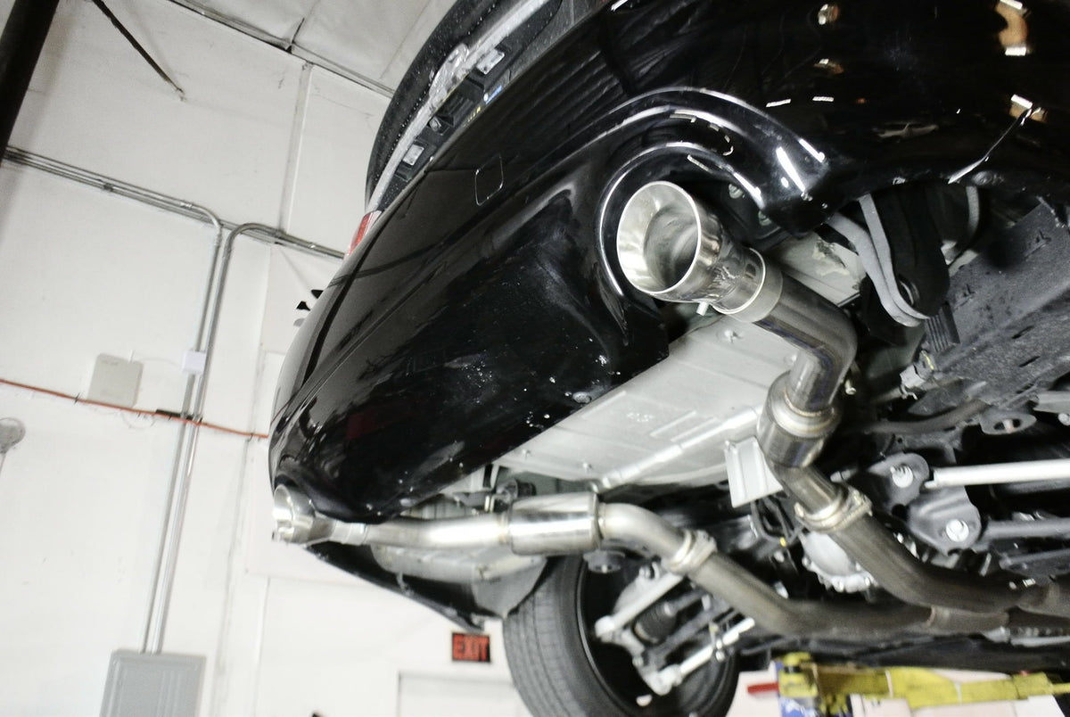 Infiniti Q50 2016+ (3.0 Twin Turbo) Exhaust System (Burnt Blue Tips) – MR-CBS-IQ14X-BT-R + LW-CBS-IQ14X-M