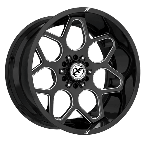 XF OFFROAD Gloss Black Milled XF-233 20x10 6x135/6x139.7 Wheels