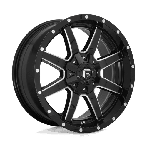 Fuel GLOSS BLACK MILLED D610 22x12 8x180 Wheels