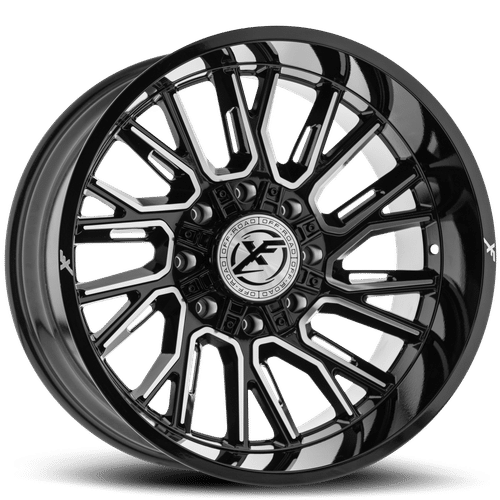 XF OFFROAD Gloss Black Milled XF-230 20x9 5x127/5x139.7 Wheels