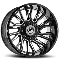 XF OFFROAD Gloss Black Milled XF-230 20x9 5x127/5x139.7 Wheels