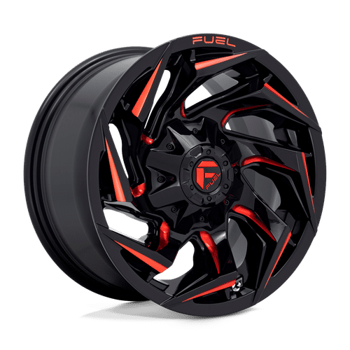 Fuel GLOSS BLACK MILLED WITH RED TINT D755 22x10 8x165.1 Wheels