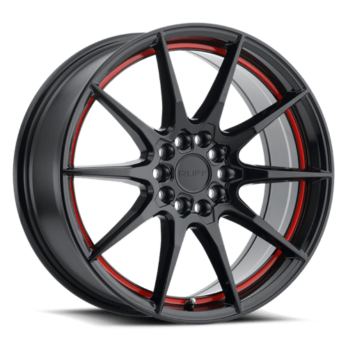 Ruff RUSPD 18X8 5X100/4.5 G-BK RED 38MM Wheels