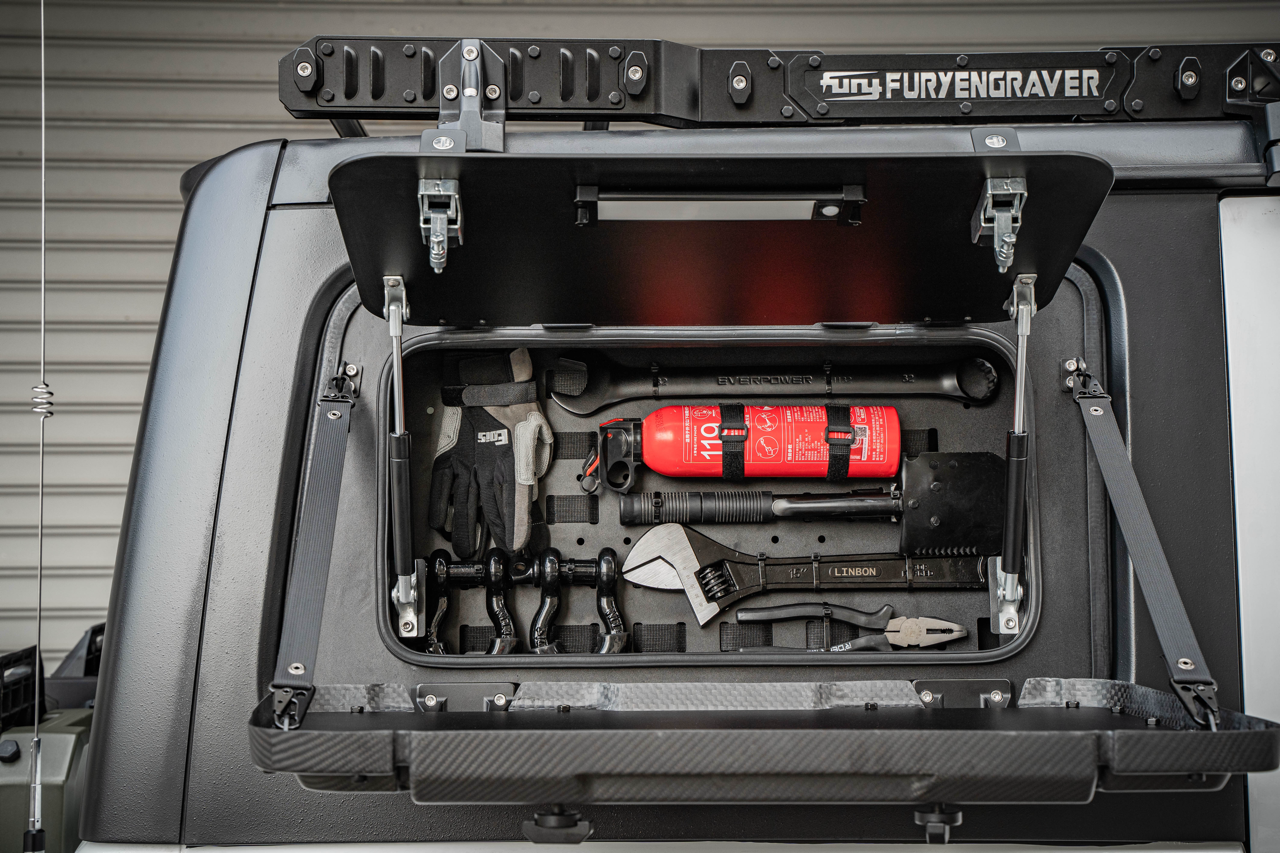 FuryGravity JLU CARBON FIBER WINDOW STORAGE, PASSENGER SIDE - Storage & Organization - DW-JW-FG-2412-03R
