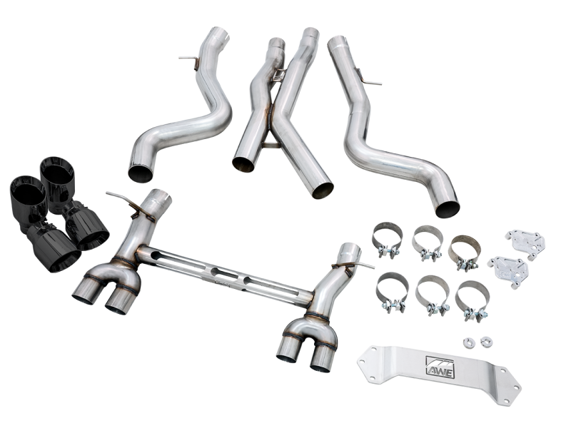AWE Tuning BMW F8X M3/M4 Track Edition Cat-Back Exhaust - Diamond Black Tips