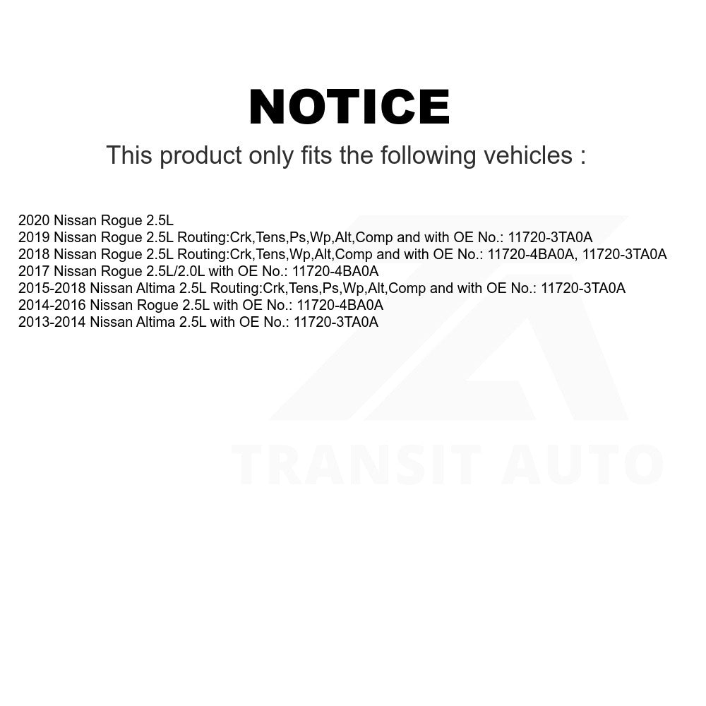 Accessory Drive Belt BAN-6PK1429A For Nissan Altima Rogue