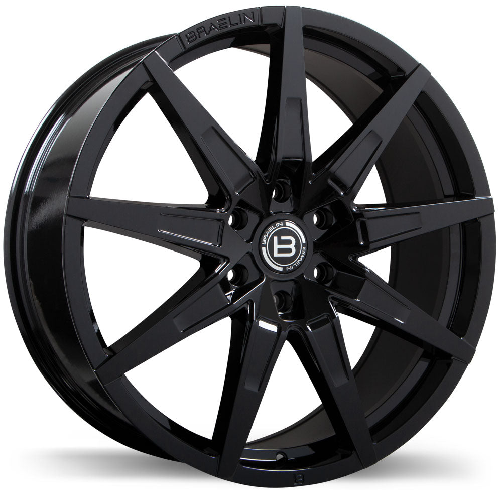 Braelin Gloss Black BR15 22x9.0 6x139.7mm +35 95.1mm BLK
