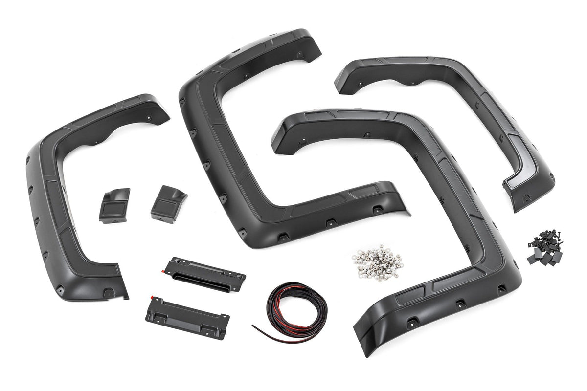 Defender Pocket Fender Flares | 6'7" & 8' Bed | Black | Chevy Silverado 1500 (14-18)