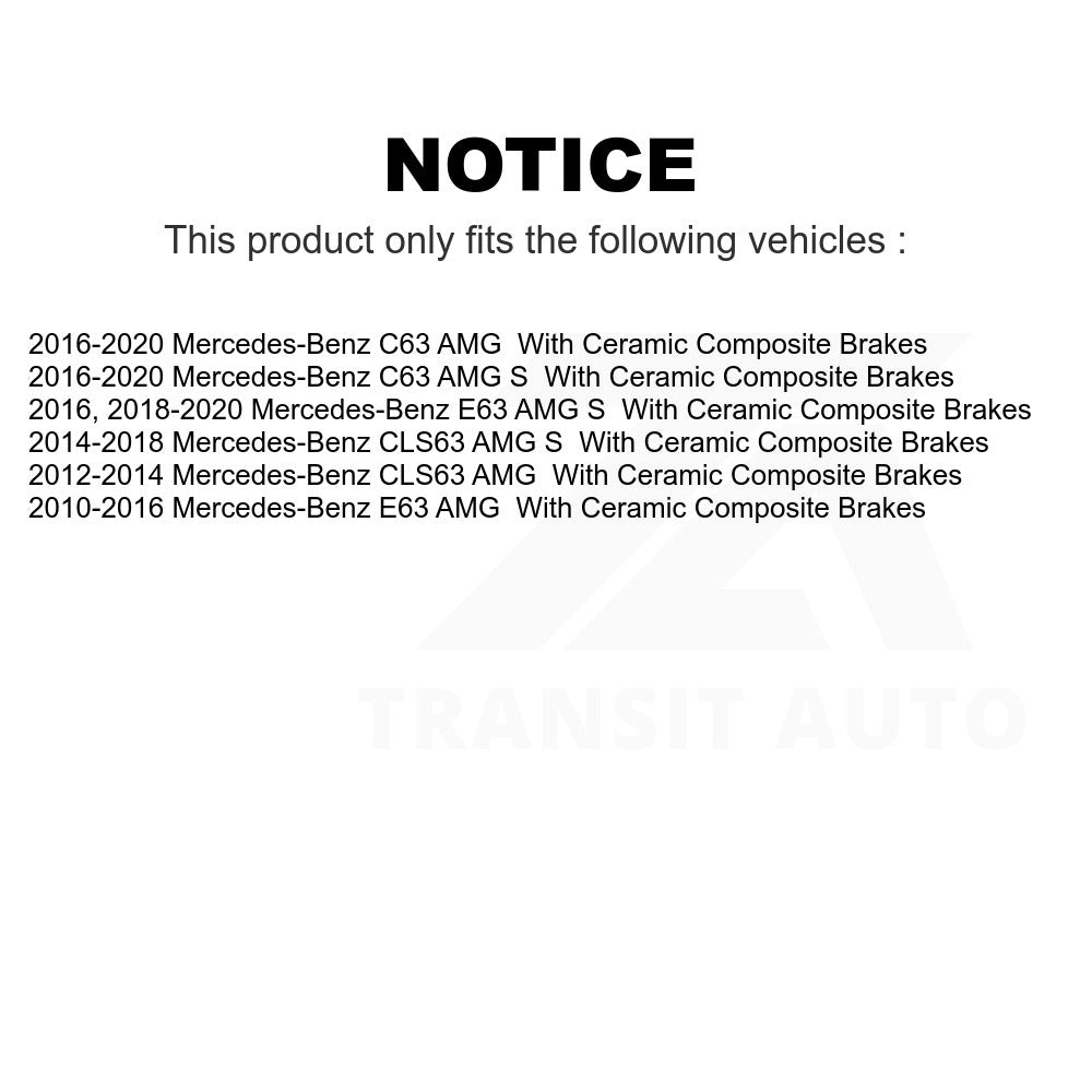 Front Ceramic Disc Brake Pads TEC-1530 For Mercedes-Benz C63 AMG S E63 CLS63 With Composite Brakes