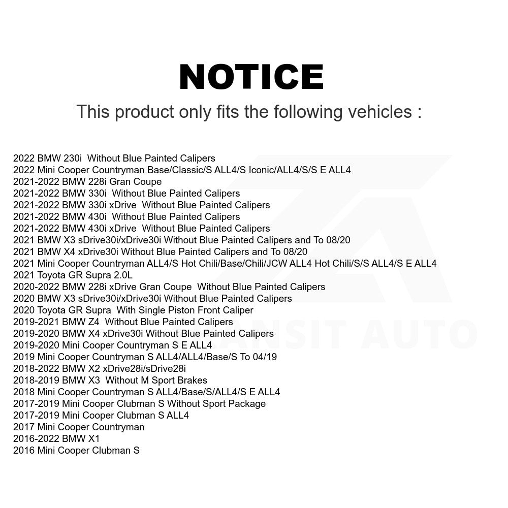 Front Ceramic Disc Brake Pads TEC-1892 For BMW X3 X1 Mini Cooper Countryman Clubman X2 X4 Z4 Toyota GR Supra 230i 330i 430i xDrive 228i Gran Coupe