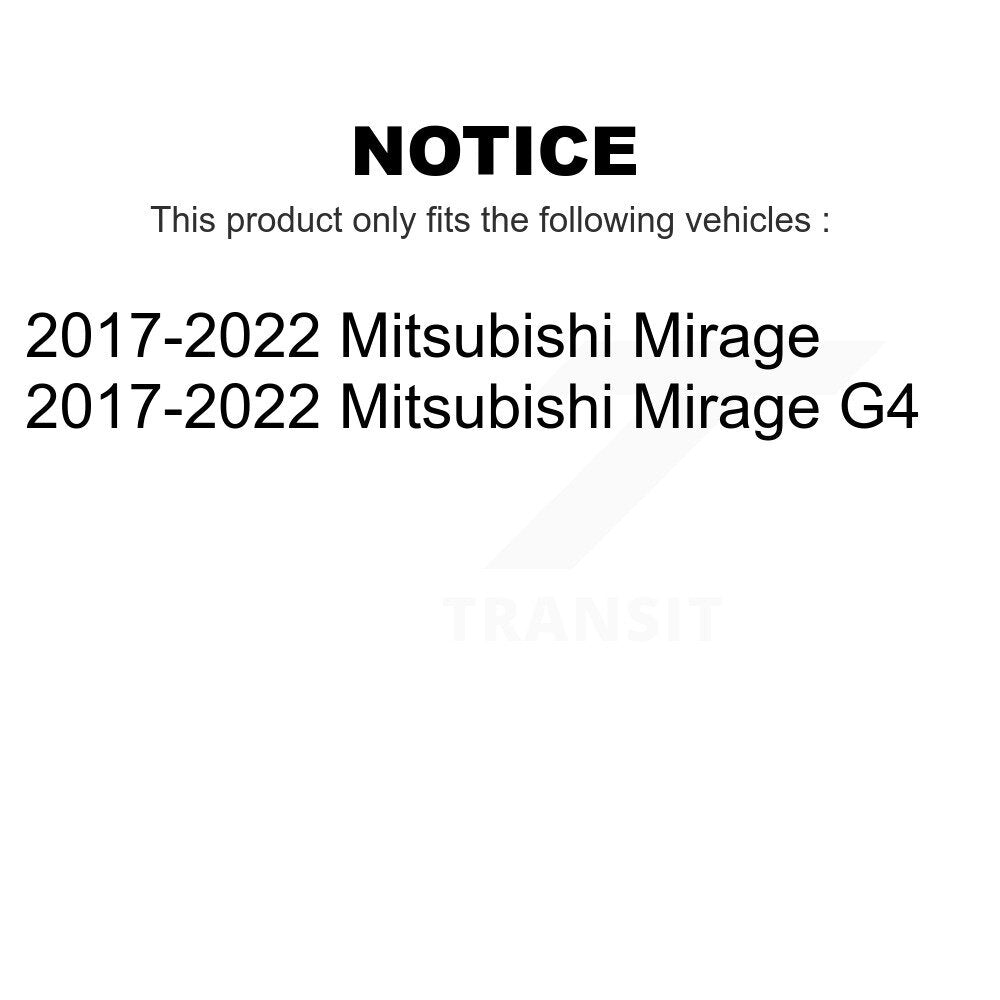 Front Coated Disc Brake Rotors Pair For 2017-2022 Mitsubishi Mirage G4 KG-101333