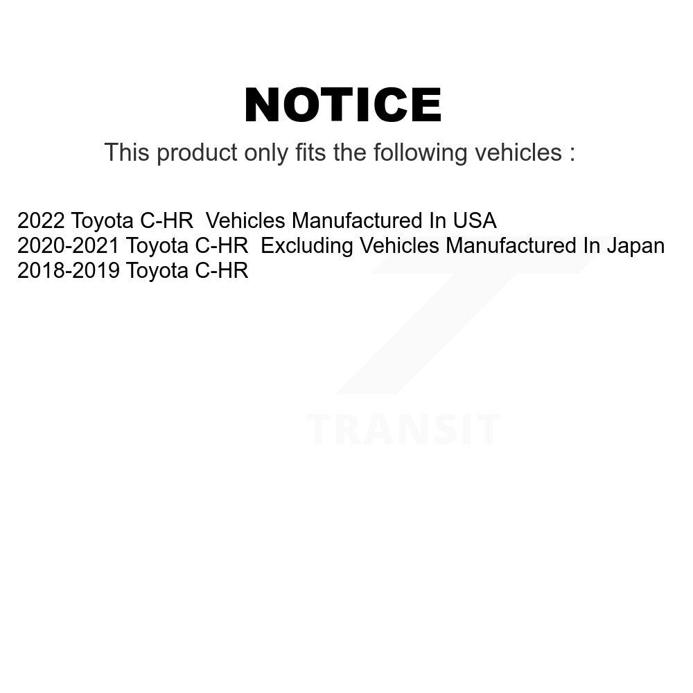 Front Coated Disc Brake Rotors Pair For Toyota C-HR KG-101347
