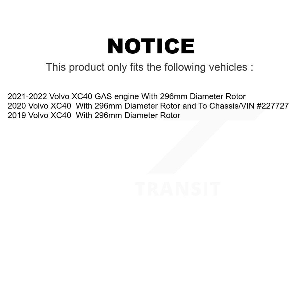 Front Coated Disc Brake Rotors Pair For Volvo XC40 KG-101613