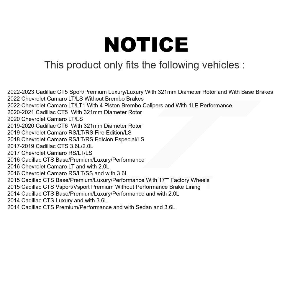 Front Coated Drilled Slotted Disc Brake Rotors Pair For Chevrolet Camaro Cadillac CTS CT6 CT5 KD-100400