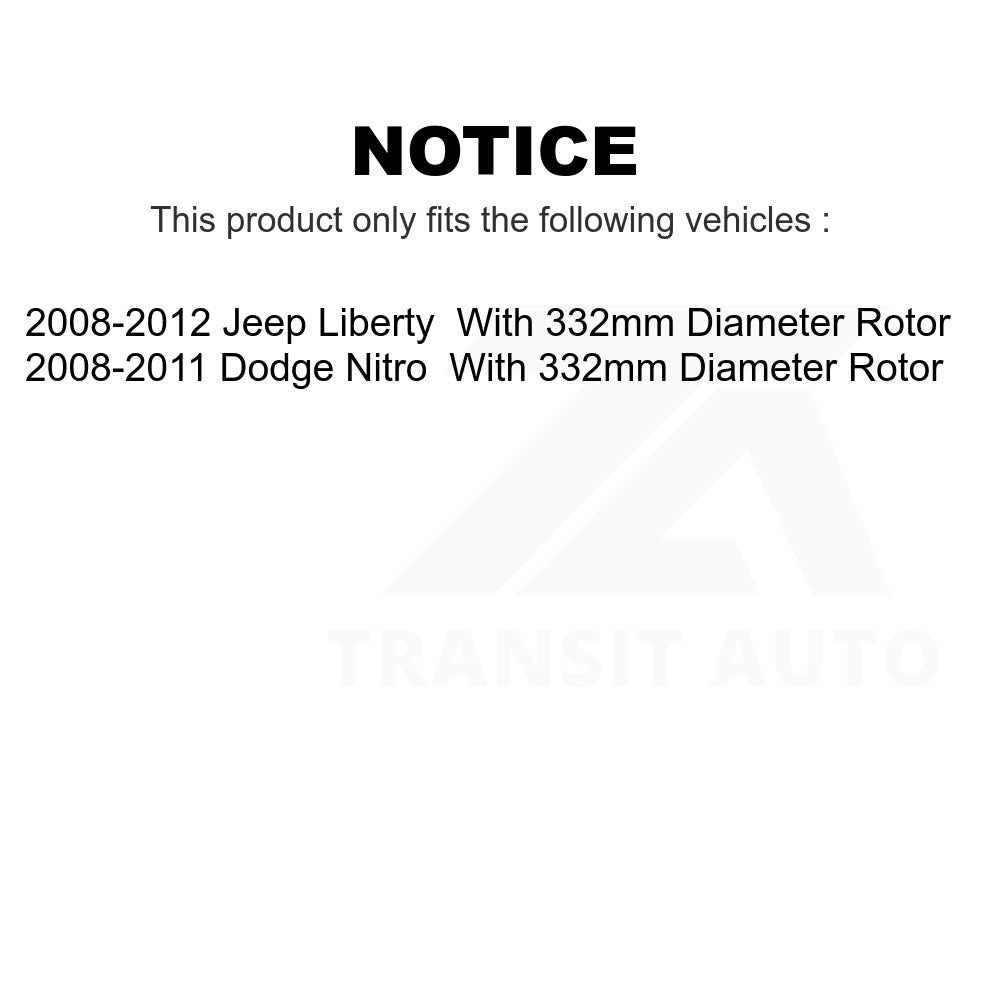 Front Disc Brake Rotor 8-780703 For Jeep Liberty Dodge Nitro With 332mm Diameter