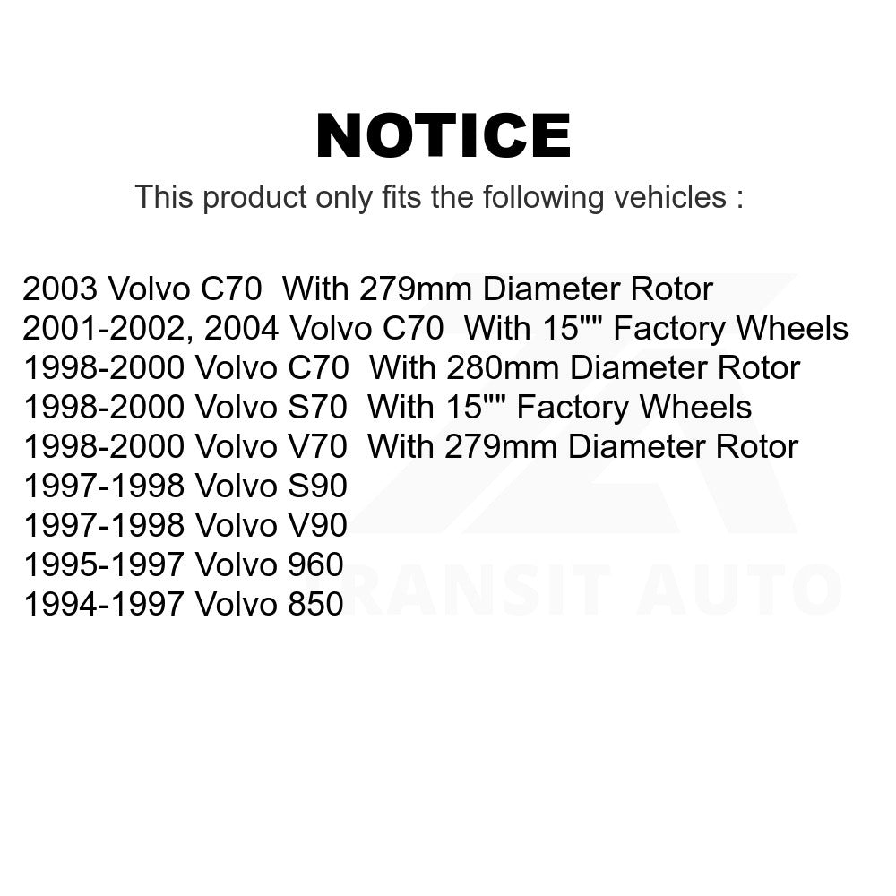 Front Disc Brake Rotor 8-96516 For Volvo S70 850 V70 C70 960 S90 V90