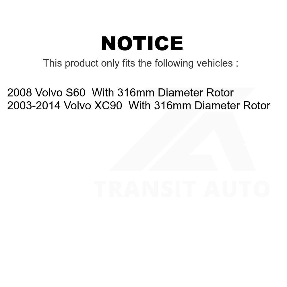 Front Disc Brake Rotor GCR-980275 For Volvo XC90 S60 With 316mm Diameter