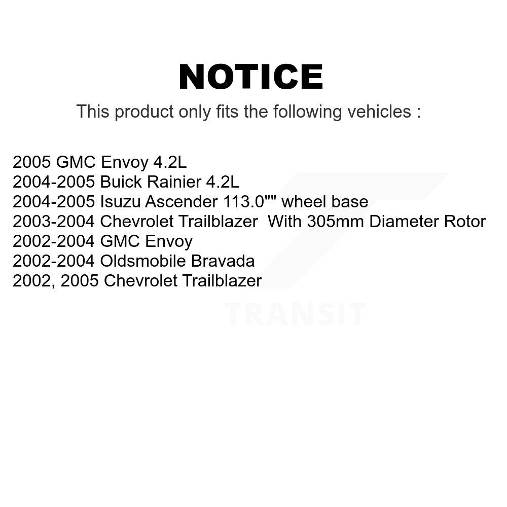 Front Disc Brake Rotors Pair For Chevrolet Trailblazer GMC Envoy Buick Rainier Oldsmobile Bravada Isuzu Ascender K8-100074