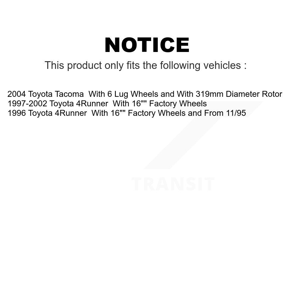 Front Disc Brake Rotors Pair For Toyota 4Runner Tacoma K8-100291
