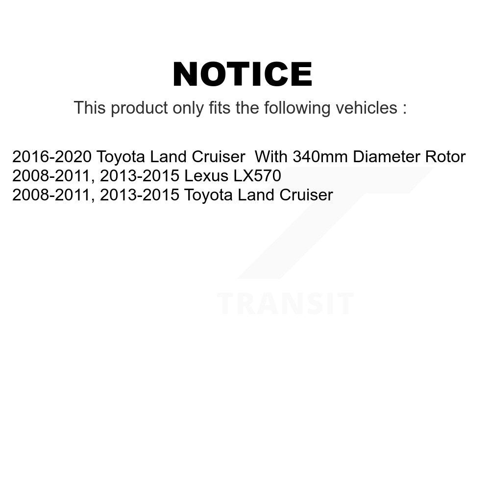 Front Disc Brake Rotors Pair For Toyota Land Cruiser Lexus LX570 K8-100481