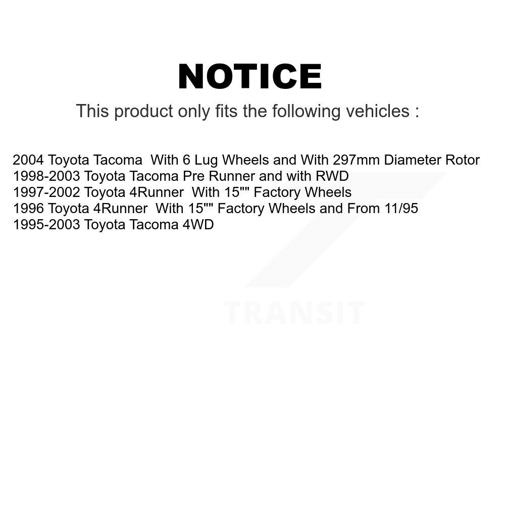 Front Disc Brake Rotors Pair For Toyota Tacoma 4Runner K8-100286