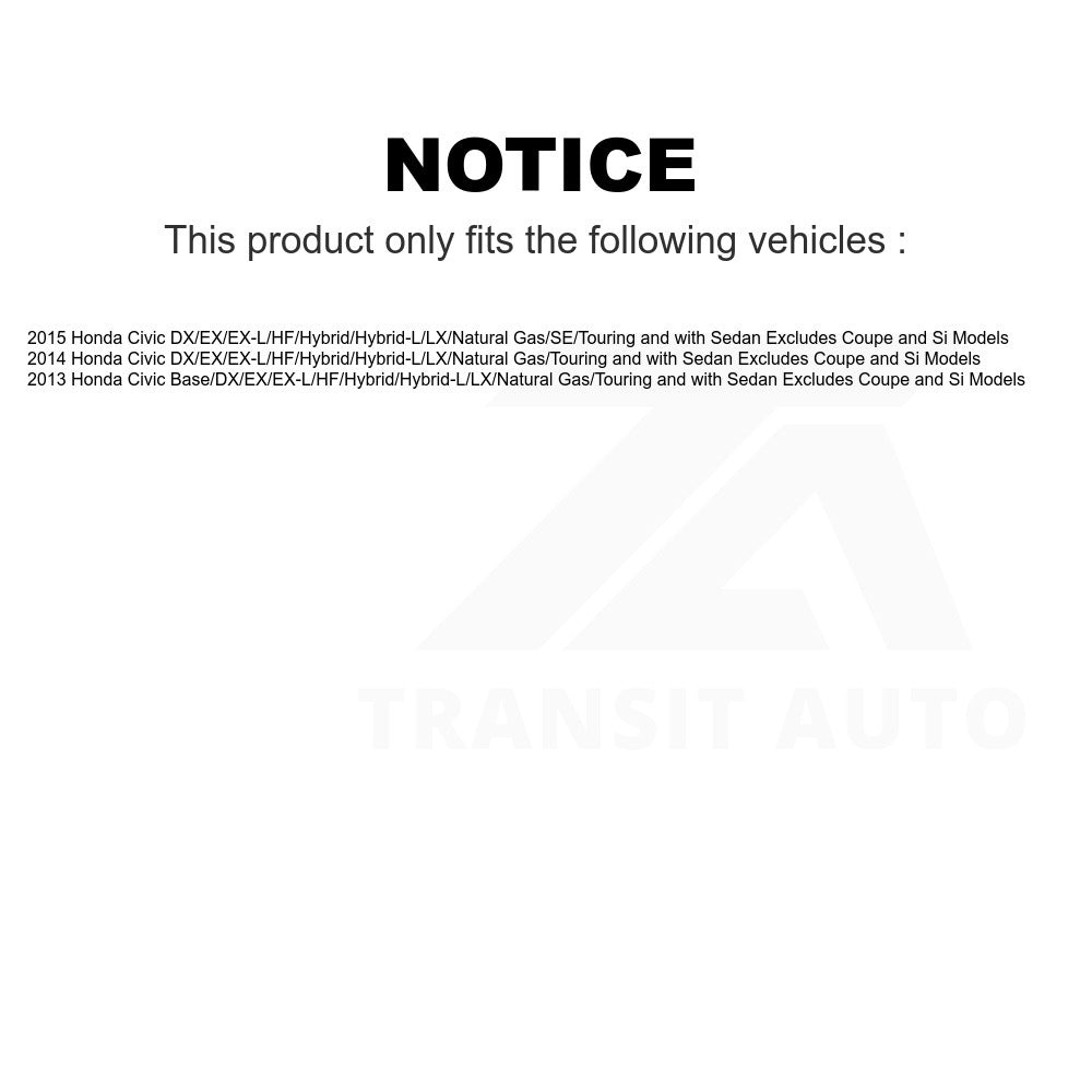 Front Left Suspension Strut Coil Spring Assembly 78A-11325 For Honda Civic Excludes Coupe Si Models