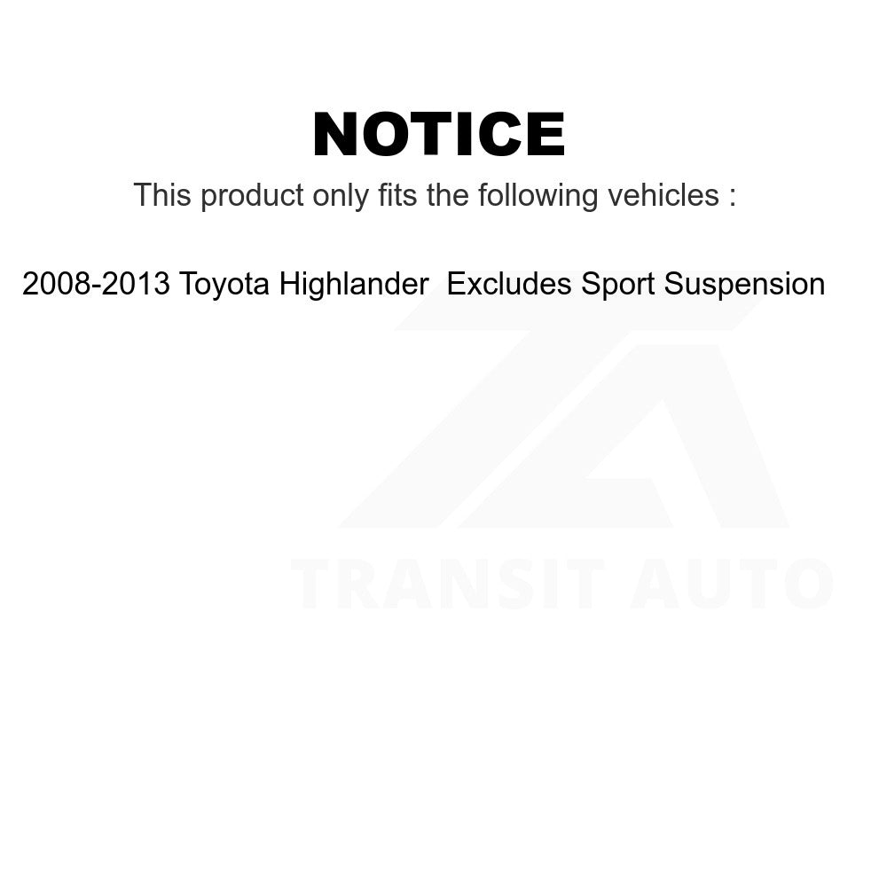 Front Left Suspension Strut Coil Spring Assembly 78A-11617 For 2008-2013 Toyota Highlander Excludes Sport
