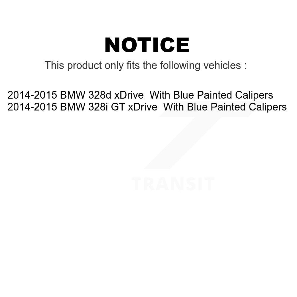 Front Rear Ceramic Brake Pads Kit For 2014-2015 BMW 328i GT xDrive 328d With Blue Painted Calipers KCX-100390