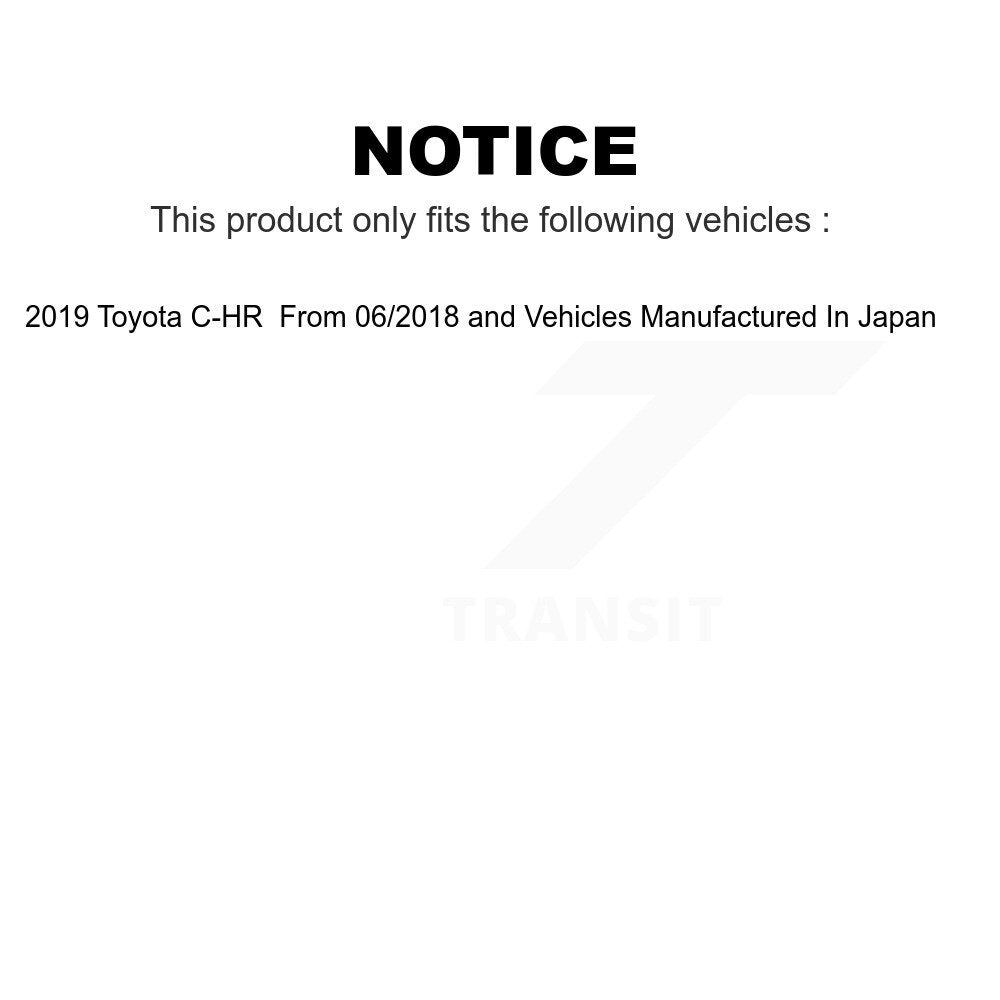 Front Rear Ceramic Brake Pads Kit For 2019 Toyota C-HR From 06 2018 Vehicles Manufactured In Japan KCX-100577
