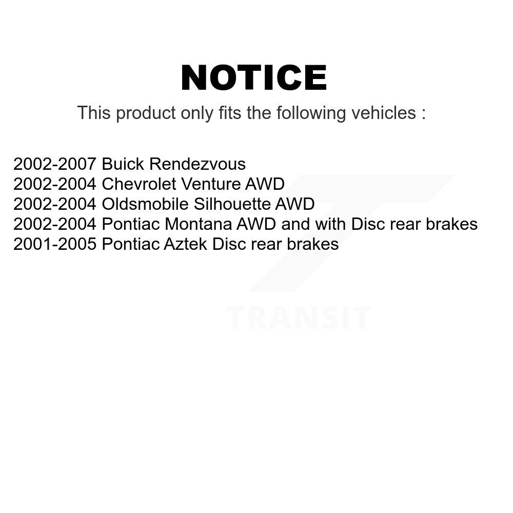 Front Rear Ceramic Brake Pads Kit For Buick Rendezvous Chevrolet Venture Pontiac Montana Aztek Oldsmobile Silhouette KCX-100123